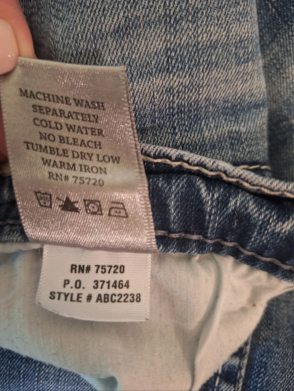 BKE Derek Straight Midrise Blue Jeans Whiskering Fading 34x29.5